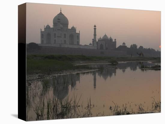 View at Dusk Across the Yamuna River of the Taj Mahal, Agra, Uttar Pradesh State, India-Eitan Simanor-Premier Image Canvas