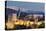 View at dusk of Alhambra palace with the snowy Sierra Nevada in the background, Granada, Andalusia,-Stefano Politi Markovina-Premier Image Canvas