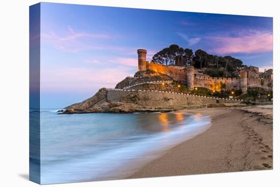 View at Dusk of Vila Vella, the Medieval Old Town of Tossa Del Mar, Costa Brava, Catalonia, Spain-Stefano Politi Markovina-Premier Image Canvas