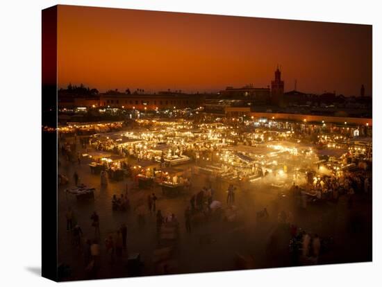 View at Sunset across DJemaa el Fna, Marrakech, Morocco, North Africa, Africa-Ian Egner-Premier Image Canvas
