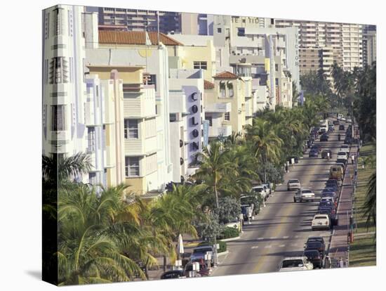 View Down Ocean Drive, South Beach, Miami, Florida, USA-Robin Hill-Premier Image Canvas