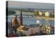 View from Castle Hill of the Margaret Bridge crossing the Danube River, Buda side, Budapest-Tom Haseltine-Premier Image Canvas