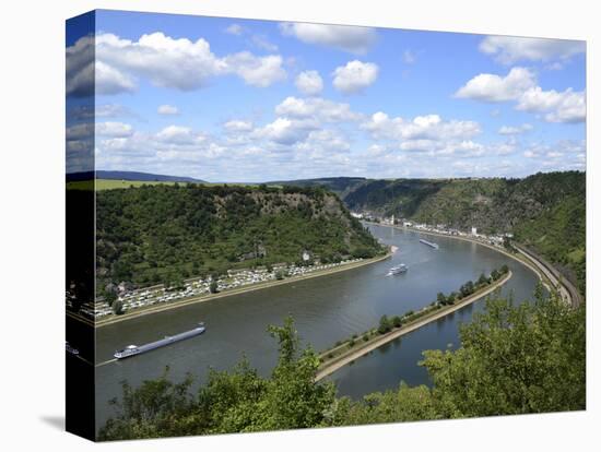 View from Loreley to St. Goarshausen and the River Rhine, Rhine Valley, Rhineland-Palatinate, Germa-Hans Peter Merten-Premier Image Canvas