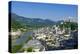 View from Moenchsberg Hill across Salzach River with Cathedral, Collegiate Church and Fortress Hohe-Hans-Peter Merten-Premier Image Canvas