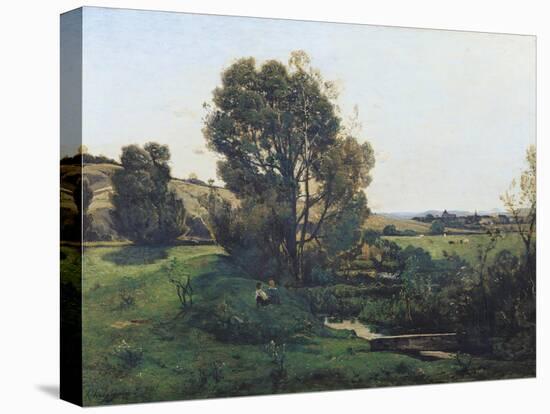 View from Moncel-Sur-Seine, circa 1868-Henri-Joseph Harpignies-Premier Image Canvas