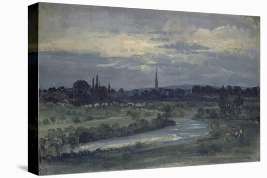 View from Pugin's House Near Salisbury (Oil on Millboard, Mounted as a Drawing)-David Charles Read-Premier Image Canvas