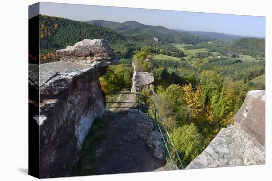 View from the Castle Ruin Drachenfels, Autumn, Palatinate Forest, Rhineland-Palatinate, Germany-Ronald Wittek-Premier Image Canvas