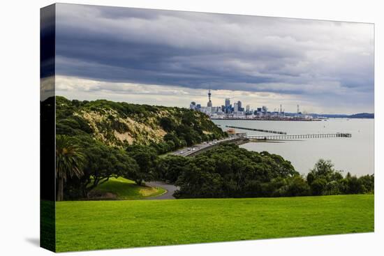 View from the Michael Joseph Savage Memorial at the Tamaki Drive over the Skyline of Auckland-Michael-Premier Image Canvas