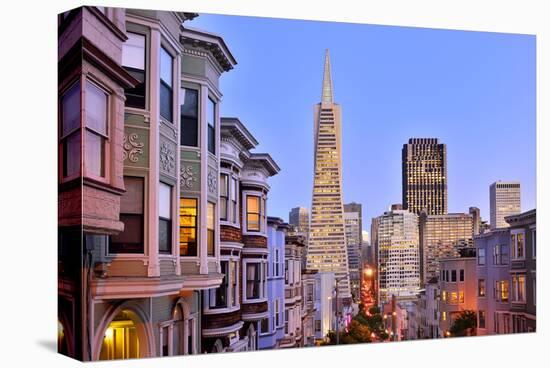 View from the Urban District of North Beach towards Transamerica Pyramid, San Francisco-null-Stretched Canvas