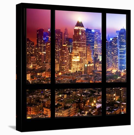 View from the Window - Hell's Kitchen Night - Manhattan-Philippe Hugonnard-Premier Image Canvas