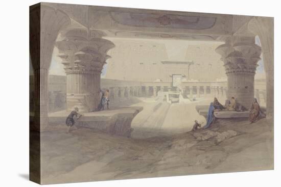 View from under the Portico of the Temple of Edfu-David Roberts-Premier Image Canvas