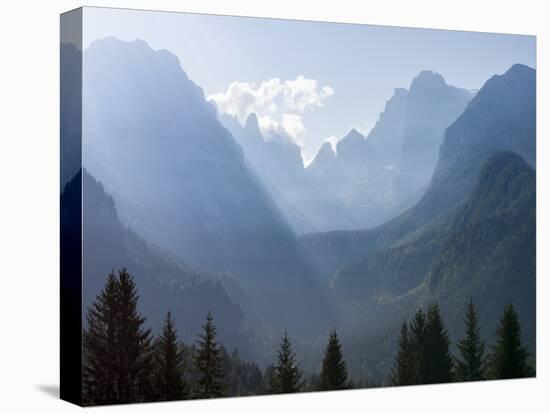 View from Val Rendena towards the Brenta Dolomites. Italy, Trentino, Val Rendena-Martin Zwick-Premier Image Canvas
