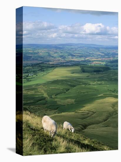 View North from Hay Bluff, with Distant Hay on Wye in Valley, Powys, Wales, United Kingdom-Richard Ashworth-Premier Image Canvas