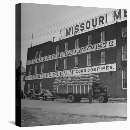 View of a Corn Cob Pipe Factory-Wallace Kirkland-Premier Image Canvas