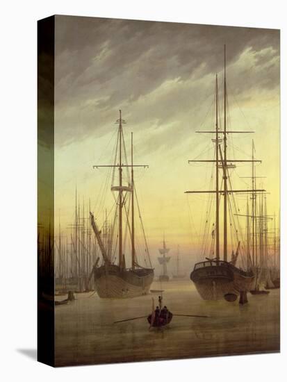 View of a Harbour, 1815-16-Caspar David Friedrich-Premier Image Canvas