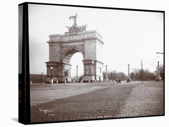 View of a Horsedrawn Carriage at an Entrance to Prospect Park, Brooklyn, 1903-Byron Company-Premier Image Canvas