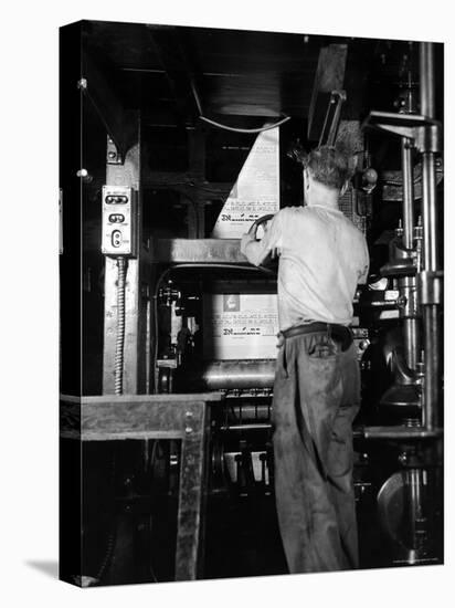 View of a Press Printing the Jewish Daily Forward-Hansel Mieth-Premier Image Canvas