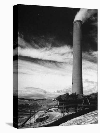 View of a Smoke Stack and Reclamation Buildings at the Very Top of the Hill-Charles E^ Steinheimer-Premier Image Canvas