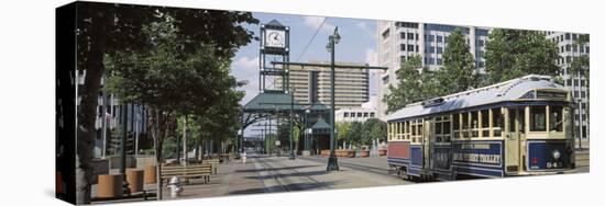 View of a Tram Trolley on a City Street, Court Square, Memphis, Tennessee, USA-null-Premier Image Canvas