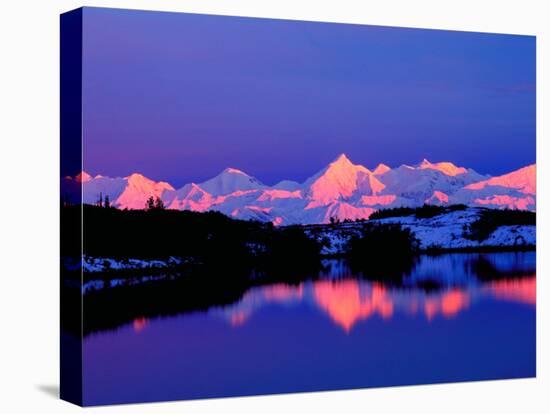 View of Alaskan Range and Mt. Denali from Reflection Pond, Denali National Park, Alaska, USA-Charles Sleicher-Premier Image Canvas