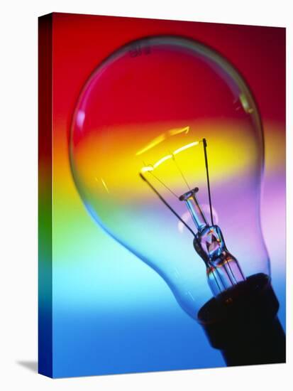 View of An Lit Electric Light Bulb-Tek Image-Premier Image Canvas