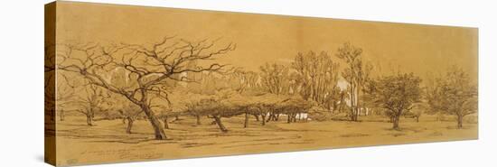 View of an Orchard at Saint-Denis (Pen and Black Ink-Charles Francois Daubigny-Premier Image Canvas