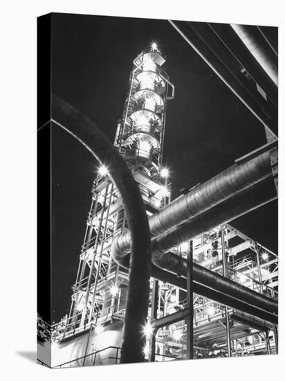 View of an Unidentified Refinery by Night-Andreas Feininger-Premier Image Canvas