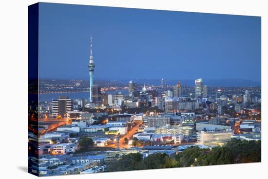 View of Auckland from Mount Eden at Dusk, Auckland, North Island, New Zealand-Ian Trower-Premier Image Canvas