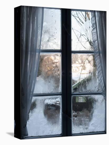 View of Bad Tolz Spa Town Covered By Snow at Sunrise From Window, Bavaria, Germany, Europe-Richard Nebesky-Premier Image Canvas
