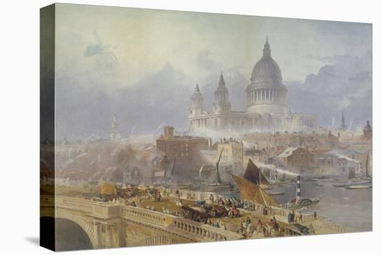 View of Blackfriars Bridge and St Paul's Cathedral, London, 1840-David Roberts-Premier Image Canvas