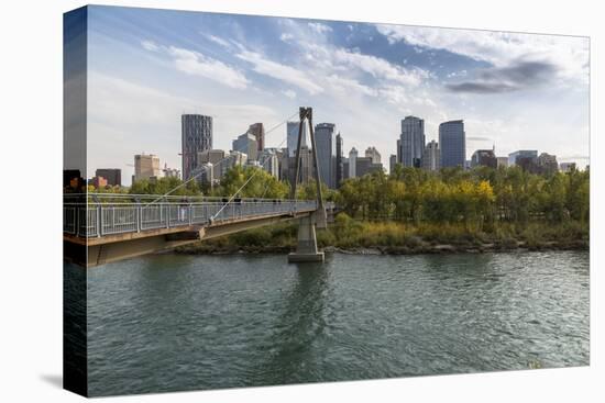 View of Bow River and Downtown from Sunnyside Bank Park, Calgary, Alberta, Canada, North America-Frank Fell-Premier Image Canvas