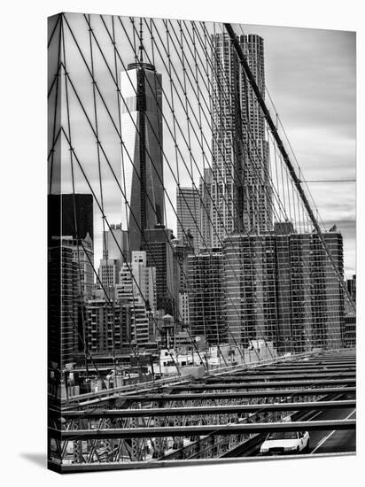 View of Brooklyn Bridge with the One World Trade Center (1WTC) and New York by Gehry Buildings-Philippe Hugonnard-Premier Image Canvas