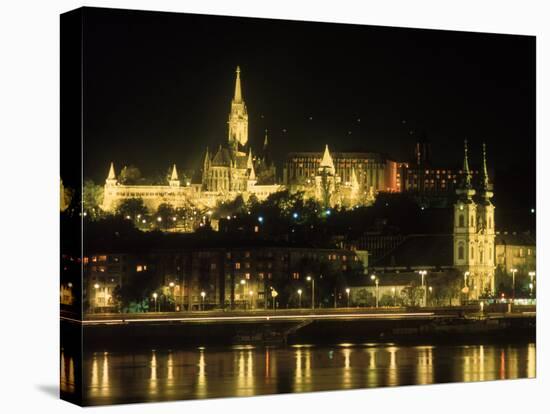 View of Budapest, Hungary at Night-Ron Rocz-Premier Image Canvas