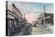 View of Business Section with Horse Carriages - Oroville, CA-Lantern Press-Stretched Canvas