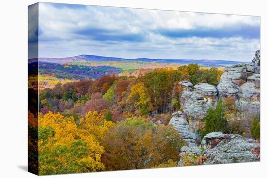 View of Camel Rock and forest, Garden of the Gods Recreation Area, Shawnee National Forest, Illi...-Panoramic Images-Premier Image Canvas