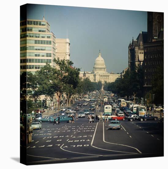 View of Capitol Building on Pennsylvania Avenue-null-Premier Image Canvas