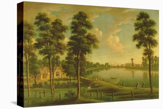 View of Chelsea Reservoir and Waterworks, with Westminster Abbey in the Distance, C.1725-null-Premier Image Canvas