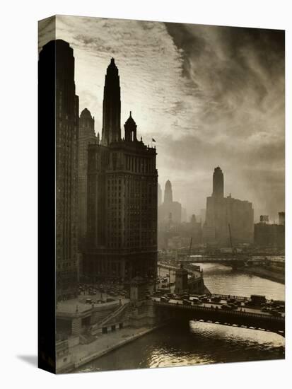 View of Chicago Sky and Skyscrapers--Premier Image Canvas