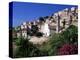 View of Church and Village on Hillside, Lumio, Near Calvi, Mediterranean, France-Ruth Tomlinson-Premier Image Canvas