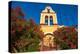 View of church bell tower overlooking Fiscardo harbour, Fiscardo, Kefalonia, Ionian Islands-Frank Fell-Premier Image Canvas