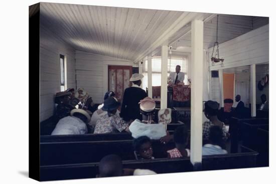 View of Churchgoers as They Listen to a Service, on Edisto Island, South Carolina, 1956-Walter Sanders-Premier Image Canvas