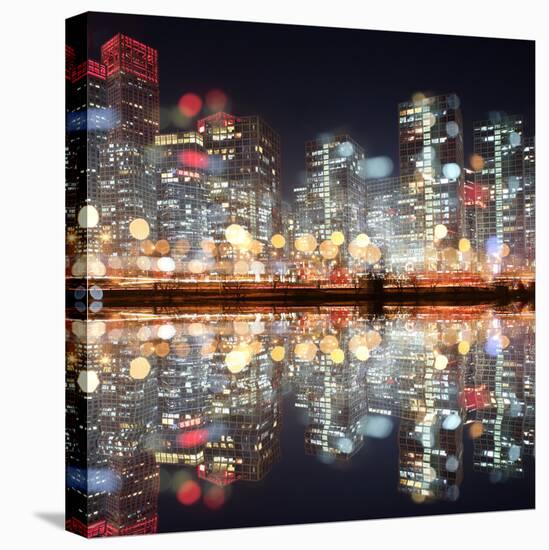 View of City Night with Blurred Bokeh-Li Ding-Premier Image Canvas