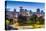 View of city skyline and Vancouver Lookout Tower at dusk from Portside, Vancouver, British Columbia-Frank Fell-Premier Image Canvas