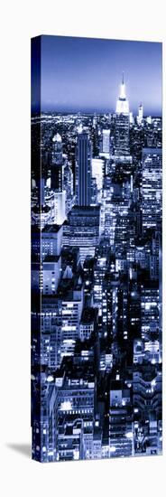 View of City, Vertical Panoramic Landscape View by Night, Midtown Manhattan, Manhattan, NYC-Philippe Hugonnard-Premier Image Canvas