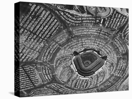 View of Crowded Parking Lots Around the Los Angeles Dodgers Stadium in Chavez Ravine, California-Ralph Crane-Premier Image Canvas