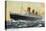 View of Cunard Ocean Liner Queen Mary-Lantern Press-Stretched Canvas