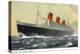 View of Cunard Ocean Liner Queen Mary-Lantern Press-Stretched Canvas