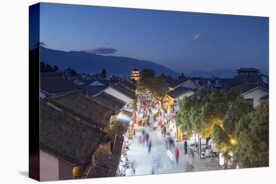 View of Dali at dusk, Yunnan, China, Asia-Ian Trower-Premier Image Canvas