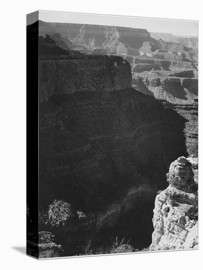 View Of Darkly Shadowed Canyon At Left & Center From South Rim 1941 Grand Canyon NP Arizona  1941-Ansel Adams-Stretched Canvas