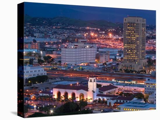 View of Downtown and Union Station from Los Angeles City Hall, Los Angeles, California, USA-Walter Bibikow-Premier Image Canvas